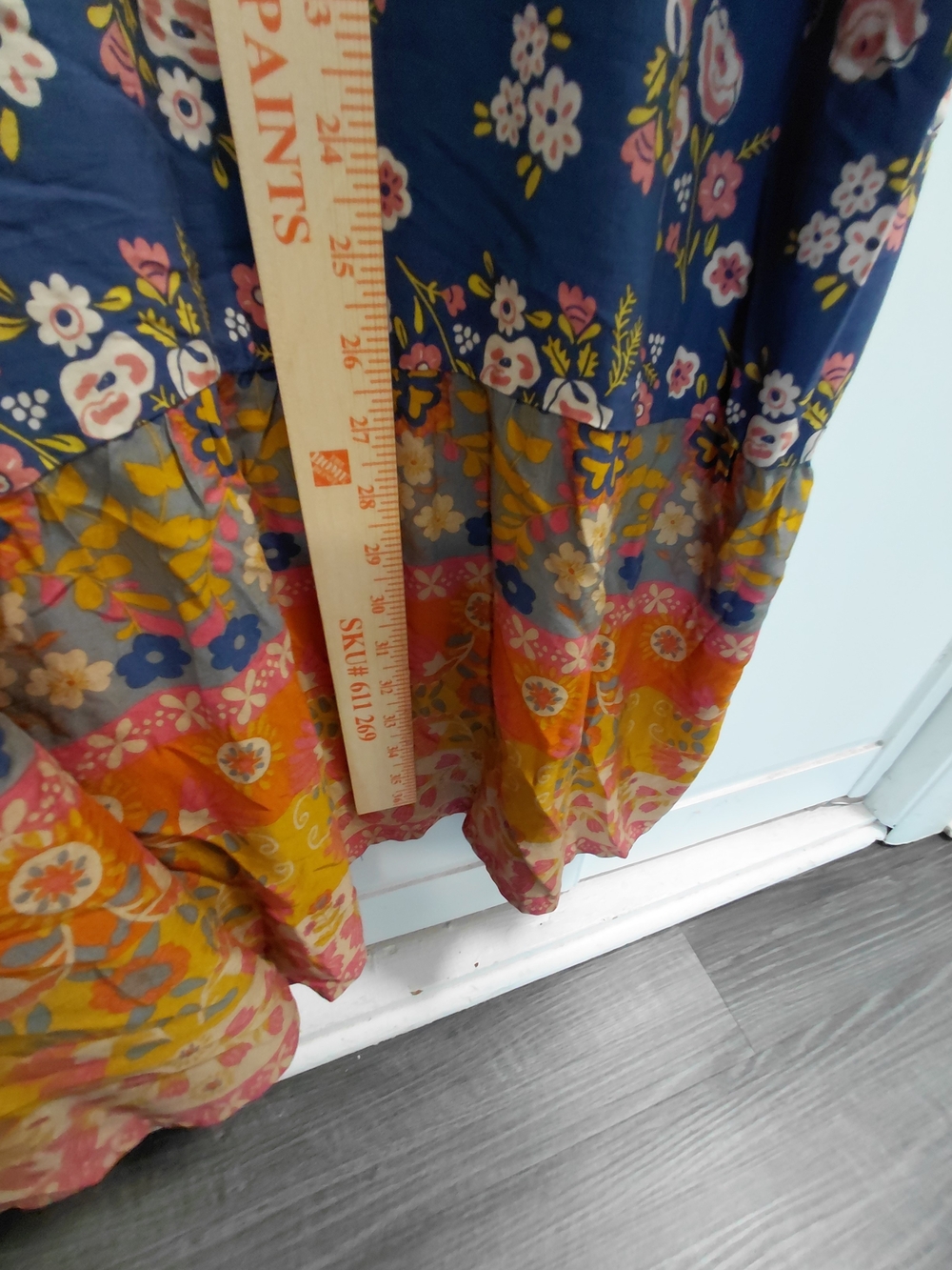 NATURAL LIFE Blue Pink Floral Spaghetti-Strap Wide Leg Jumpsuit Boho Chic - Picture 11 of 11